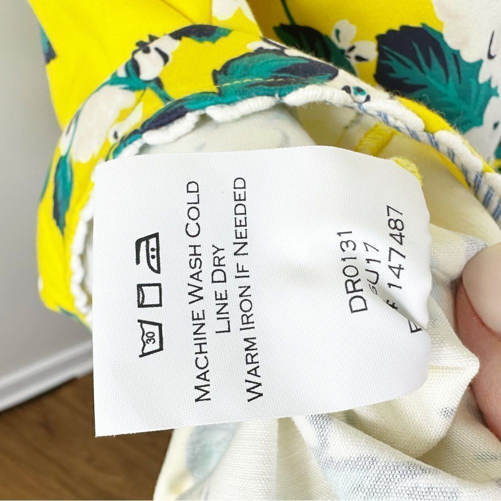 Draper James Lemon‎ Yellow Hydrangea Row Payton Cotton Sun Dress Size 10 - Picture 12 of 16